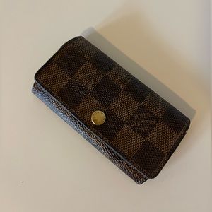 Authentic Louis Vuitton Damier Ebene 4 Ring Key Holder